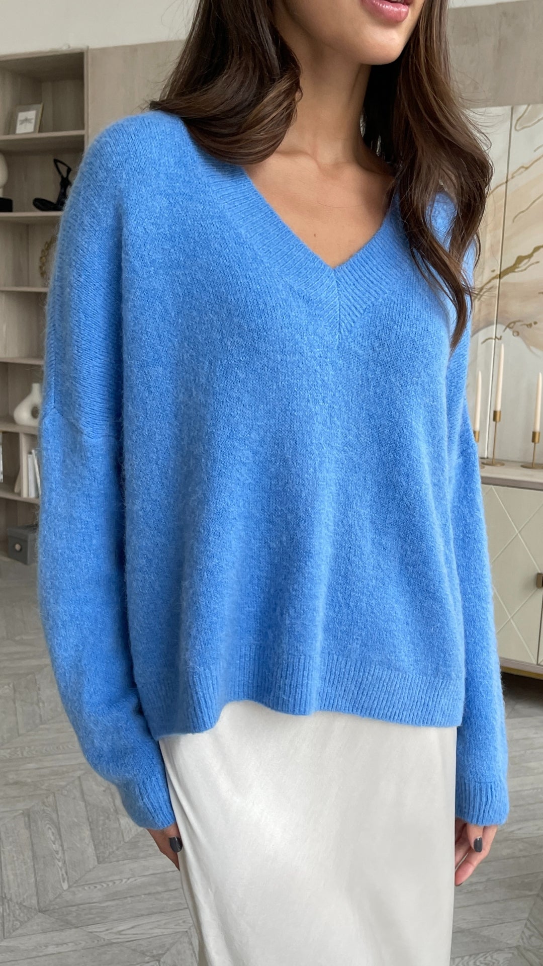 April Alpaca Sweater - Sky
