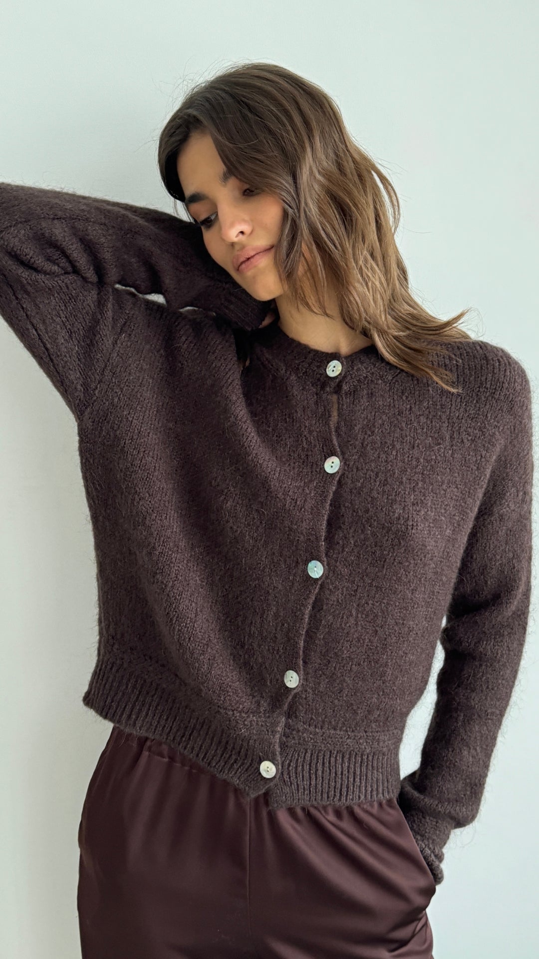 Reyna Cardigan - Dark Espresso