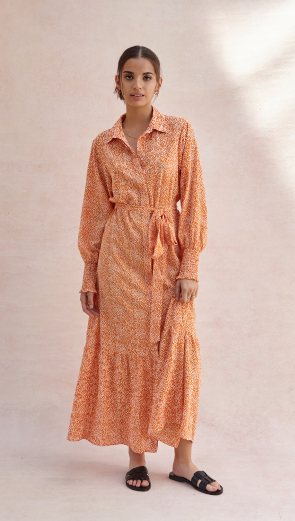 Alina Shirt Dress - Auburn Print