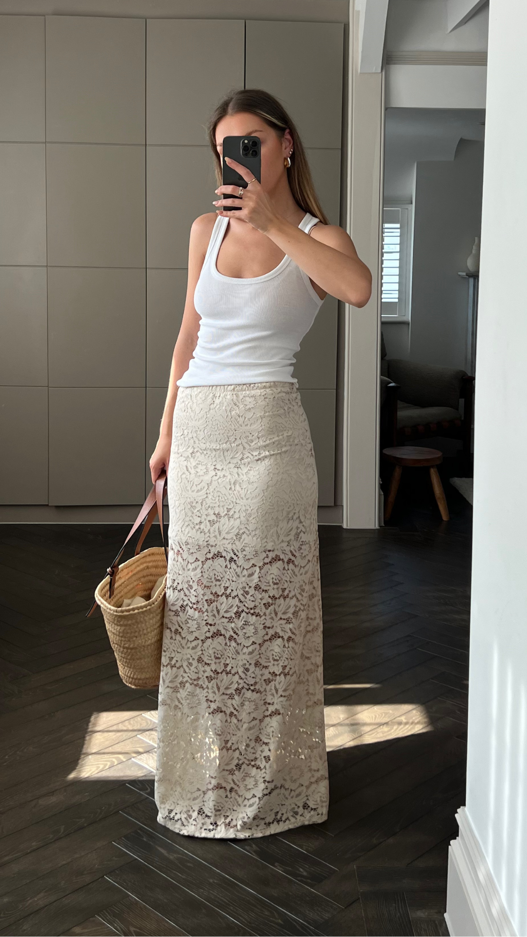 Alba Lace Skirt - Sand