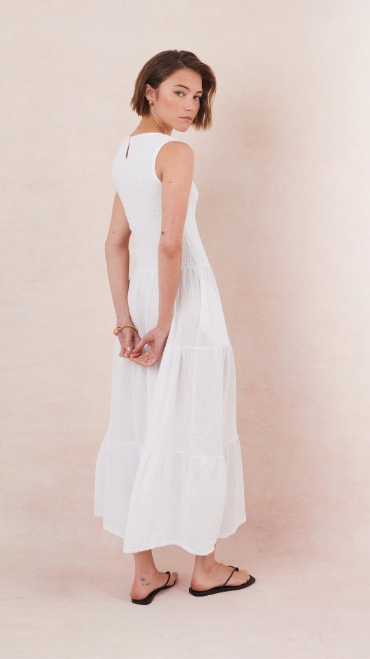 Mel Cotton Dress - White