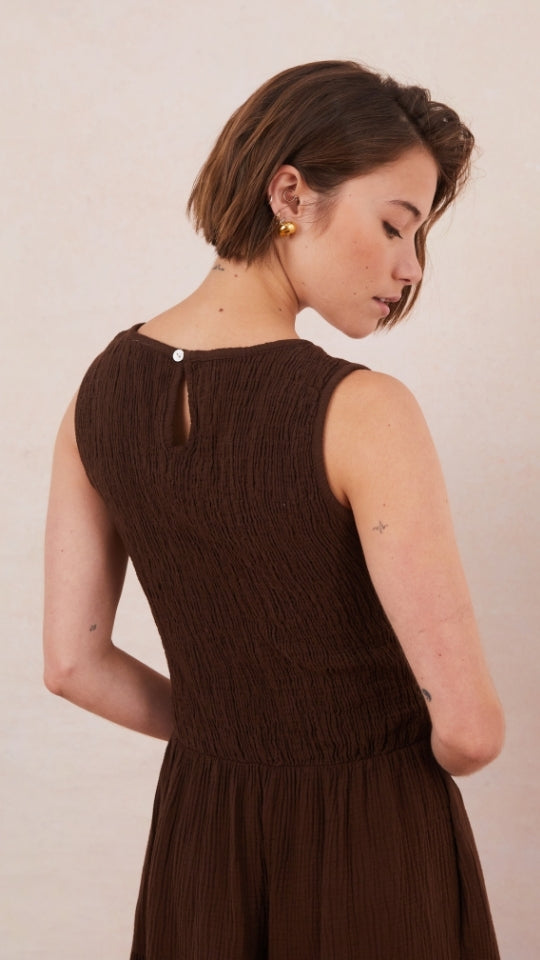 Mel Cotton Dress - Espresso