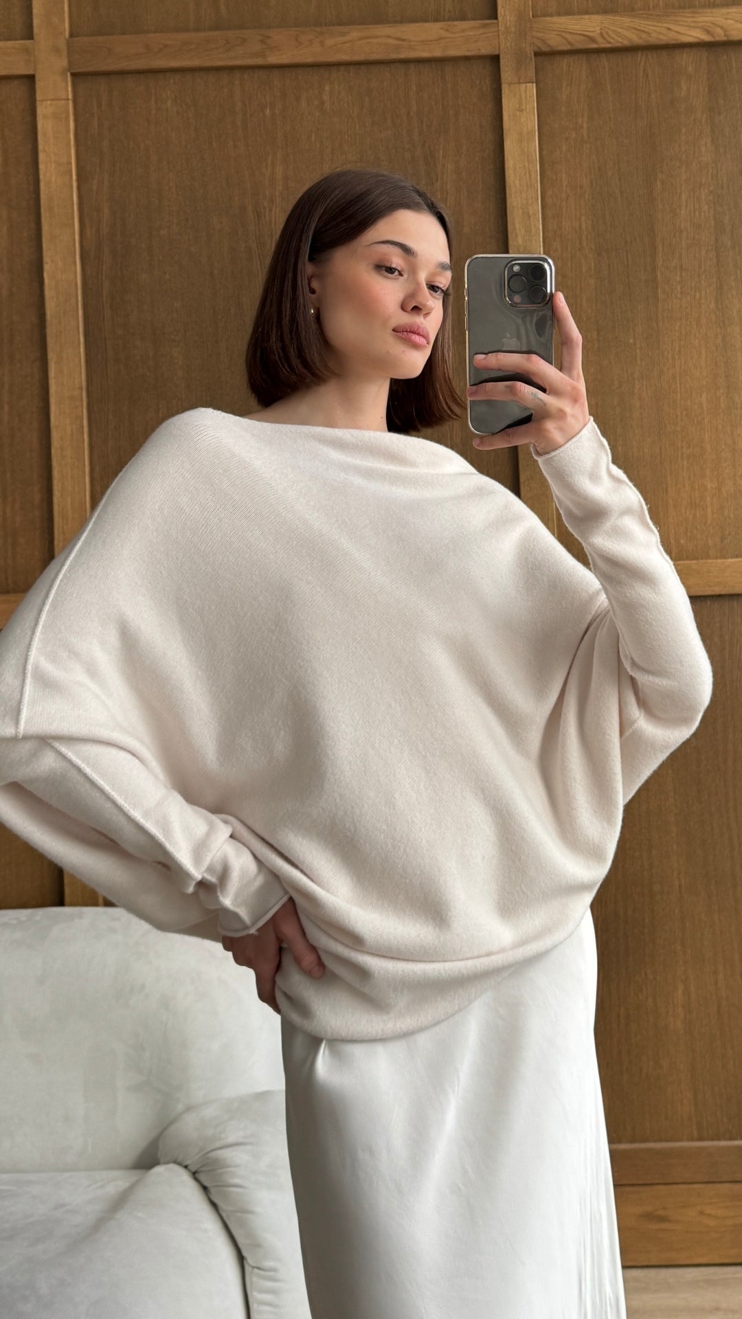 Natalie Asymmetric Sweater - Ivory