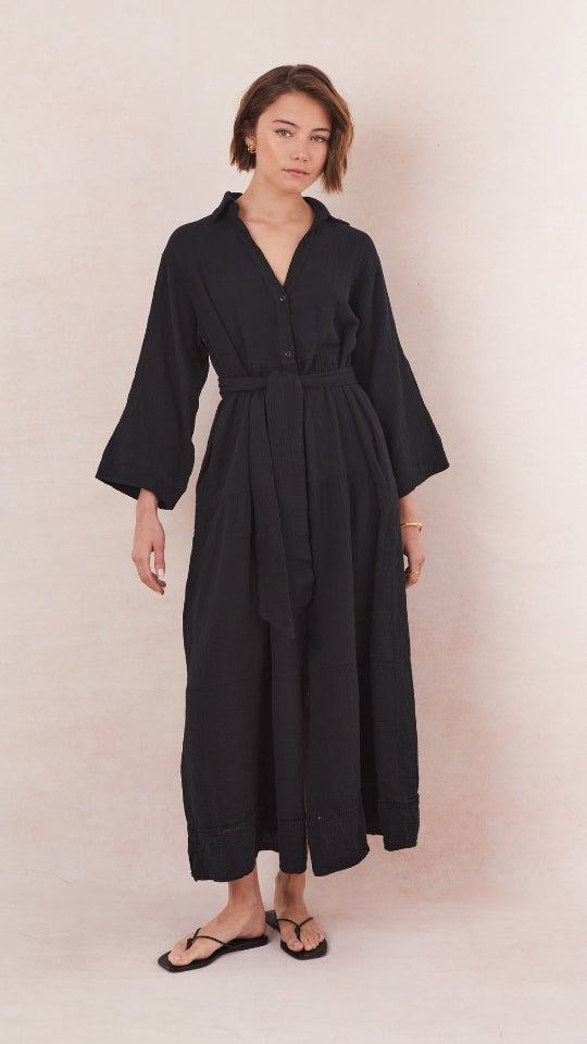 Marika Shirt Dress - Black