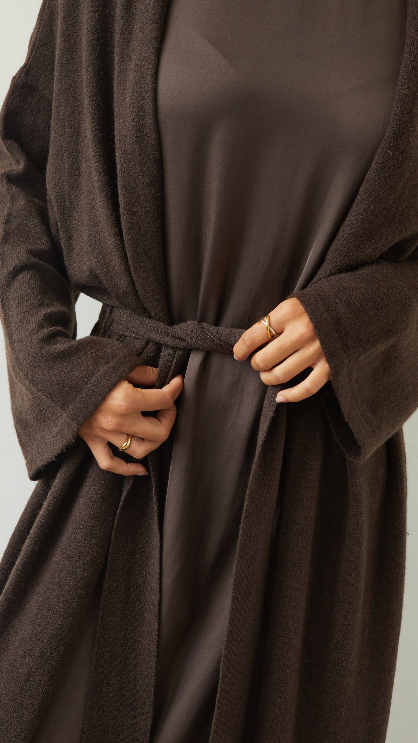 Sierra Long Cardigan - Espresso