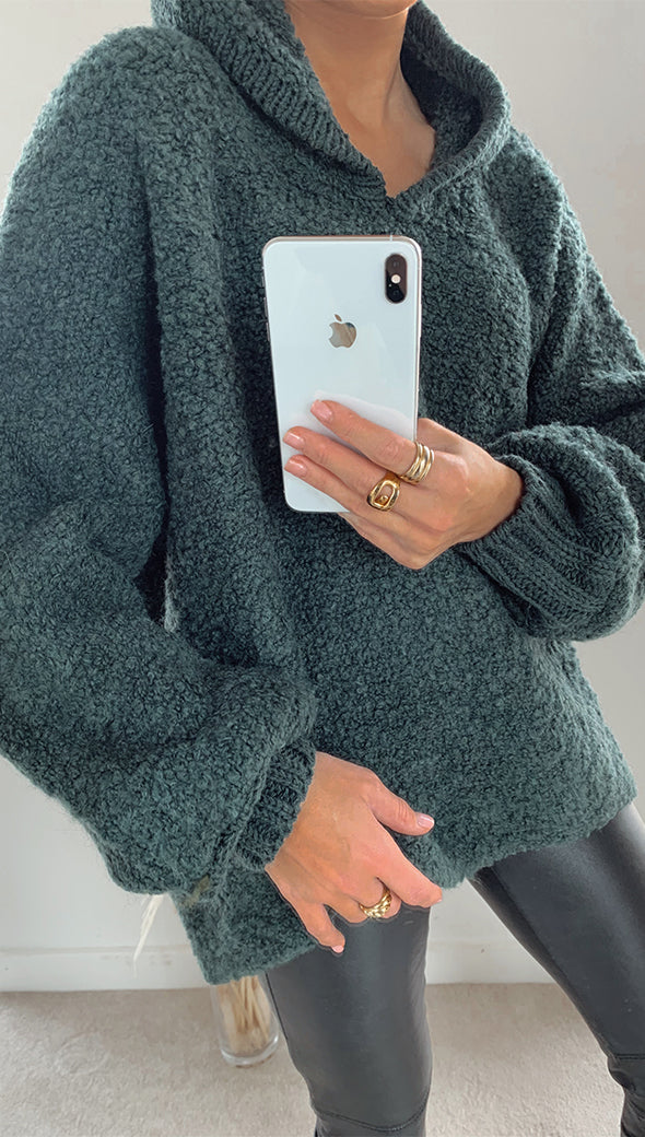 Giorgia Alpaca Sweater - Deep Green