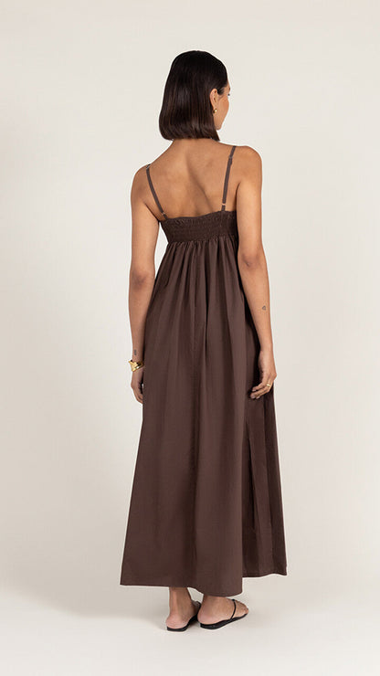 Tara Cotton Dress - Espresso