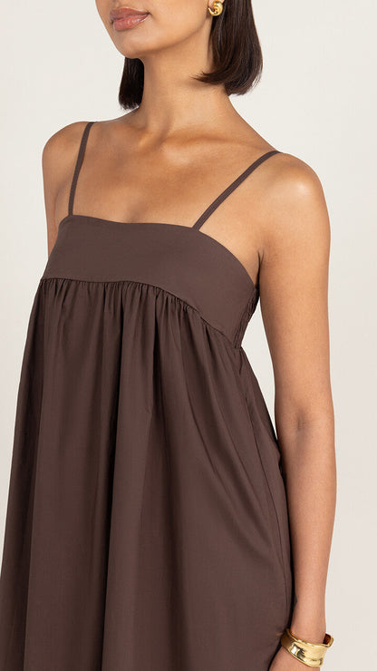 Tara Cotton Dress - Espresso