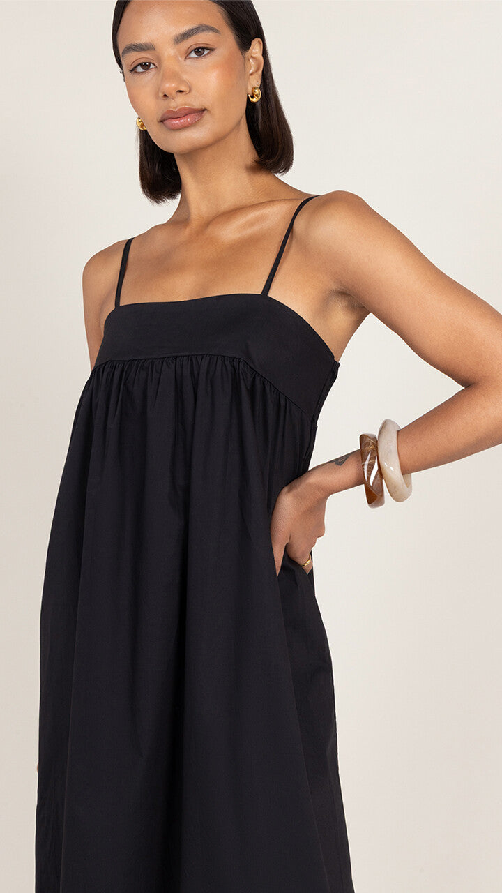 Tara Cotton  Dress - Black