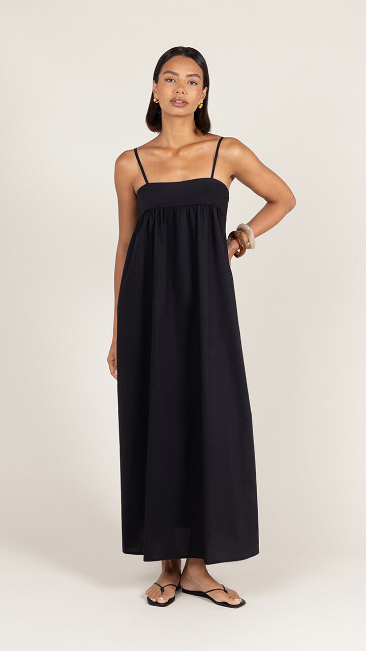 Tara Cotton  Dress - Black