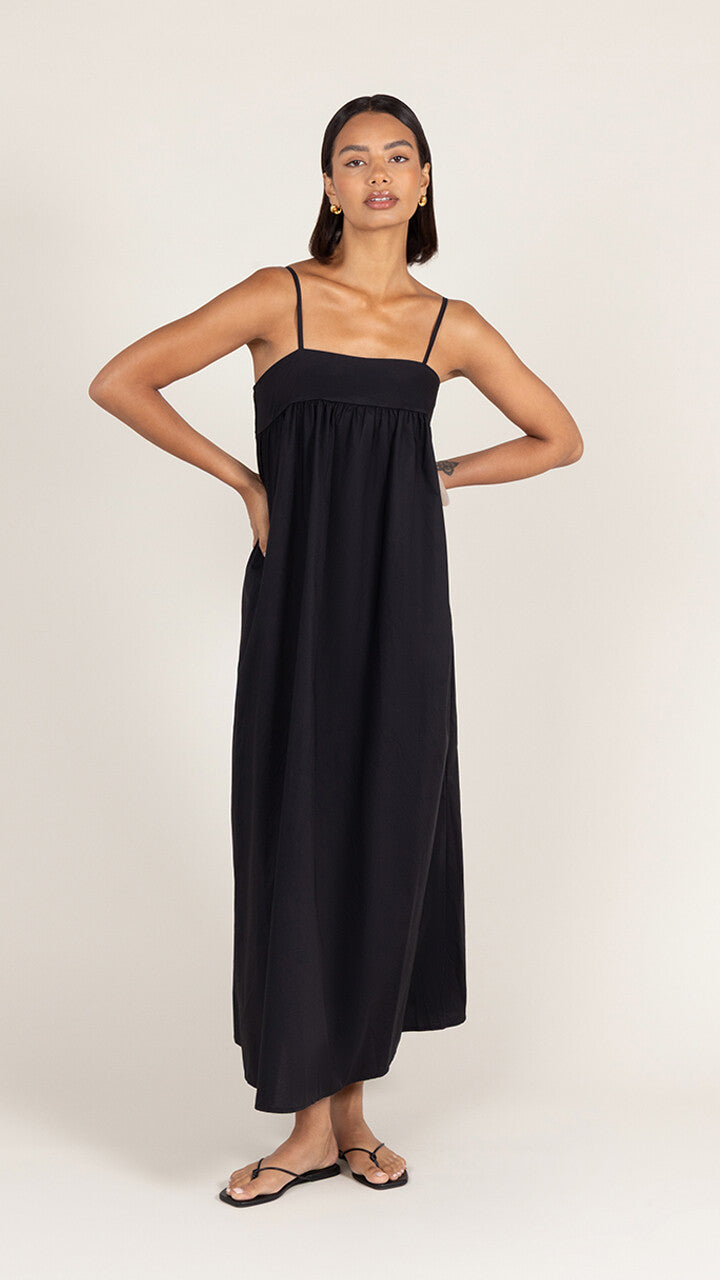 Tara Cotton  Dress - Black