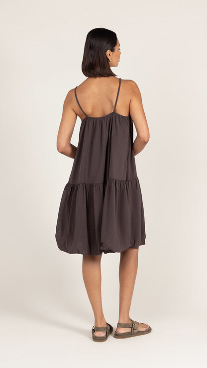 Liora Cotton Short Dress - Espresso