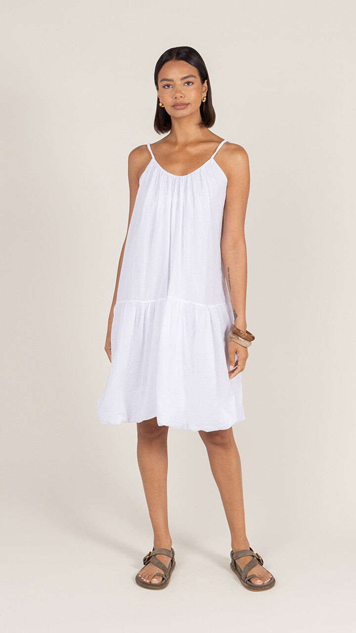 Liora Cotton Short Dress - White