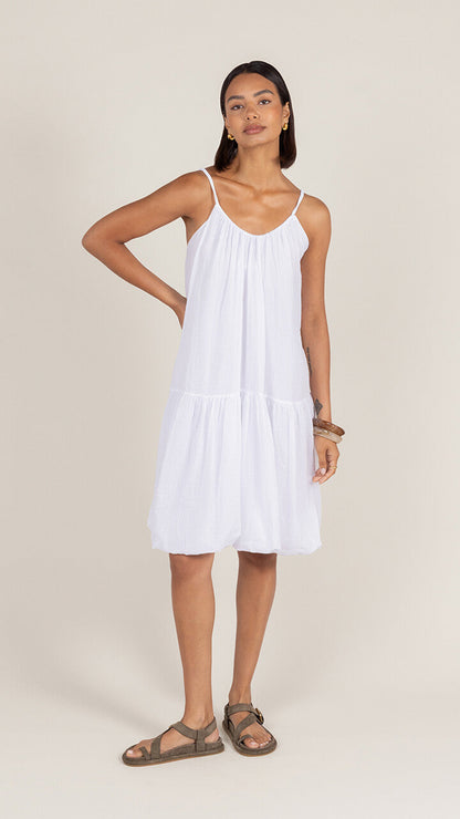 Liora Cotton Short Dress - White