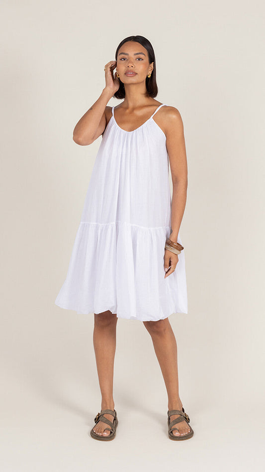 Liora Cotton Short Dress - White