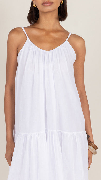 Liora Cotton Short Dress - White