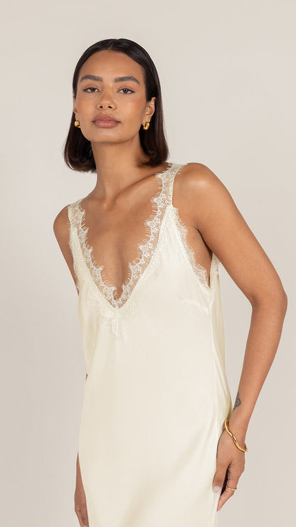 Solange Slip Dress - Butter Yellow