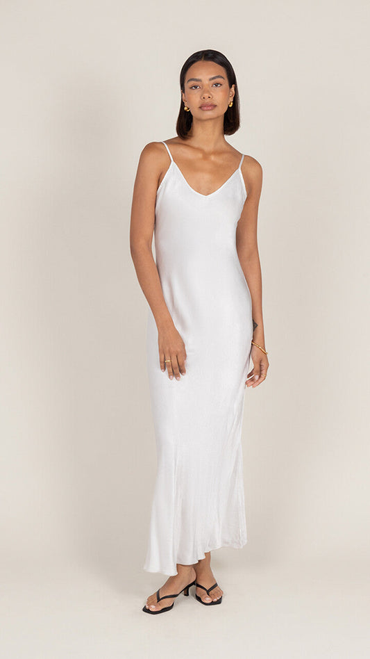 Lana Satin Dress - Pearl