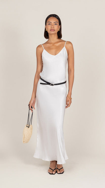 Lana Satin Dress - Pearl