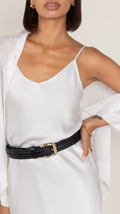 Lana Satin Dress - Pearl