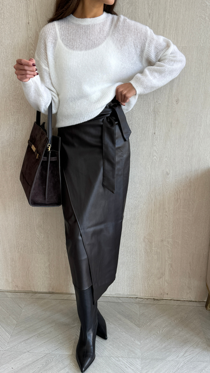 Livia Wrap Skirt - Espresso