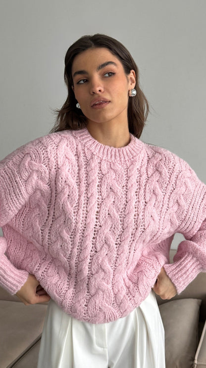 Mara Sweater - Powder Pink