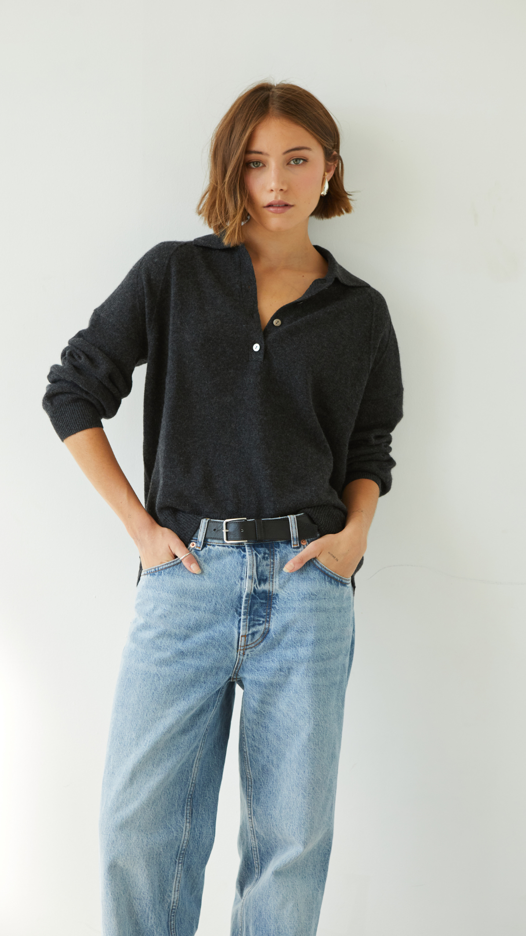 Caprice Cashmere Sweater - Dark Grey