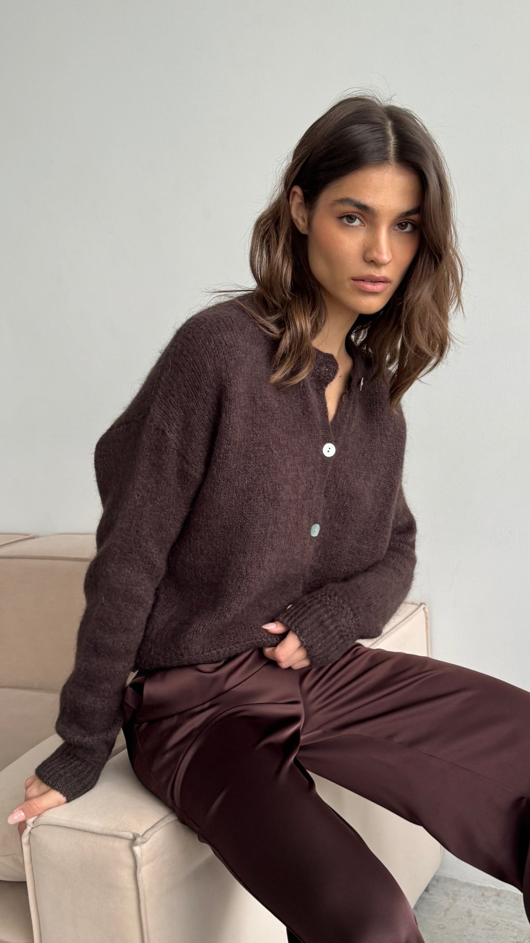 Reyna Cardigan - Dark Espresso