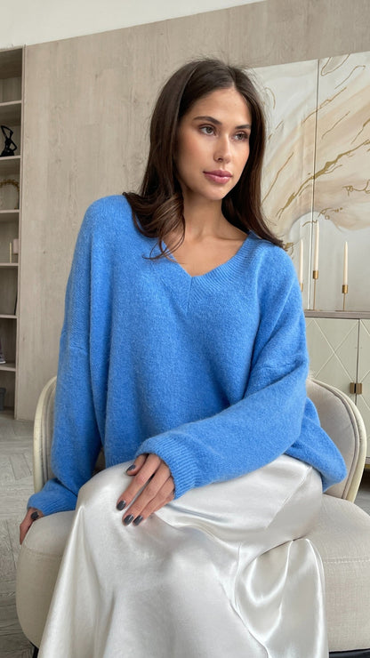 April Alpaca Sweater - Sky