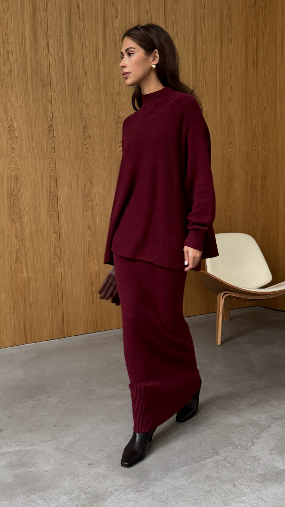 Alma Pencil Skirt - Dark Cherry