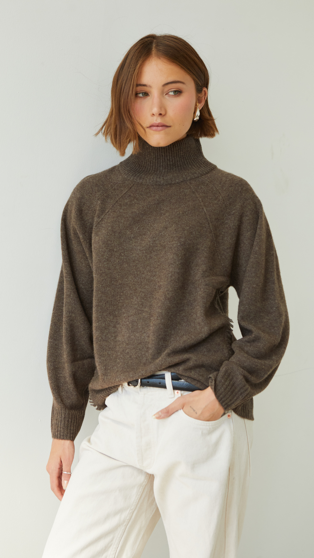 Cian Cashmere Sweater - Bark