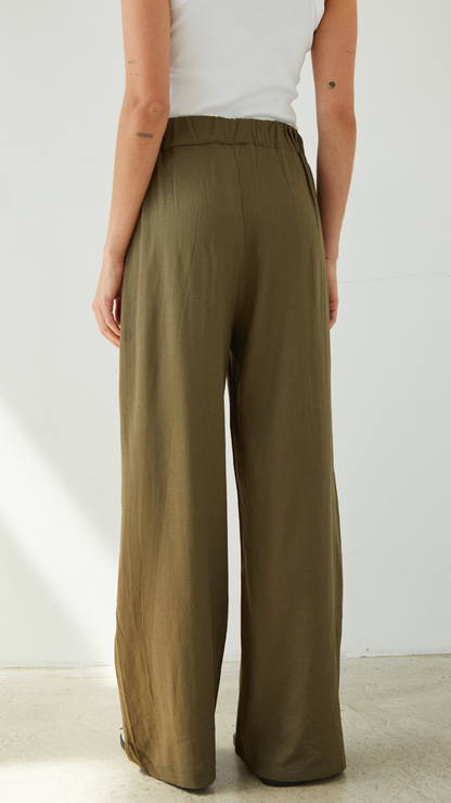 Alexis Linen Trousers - Khaki