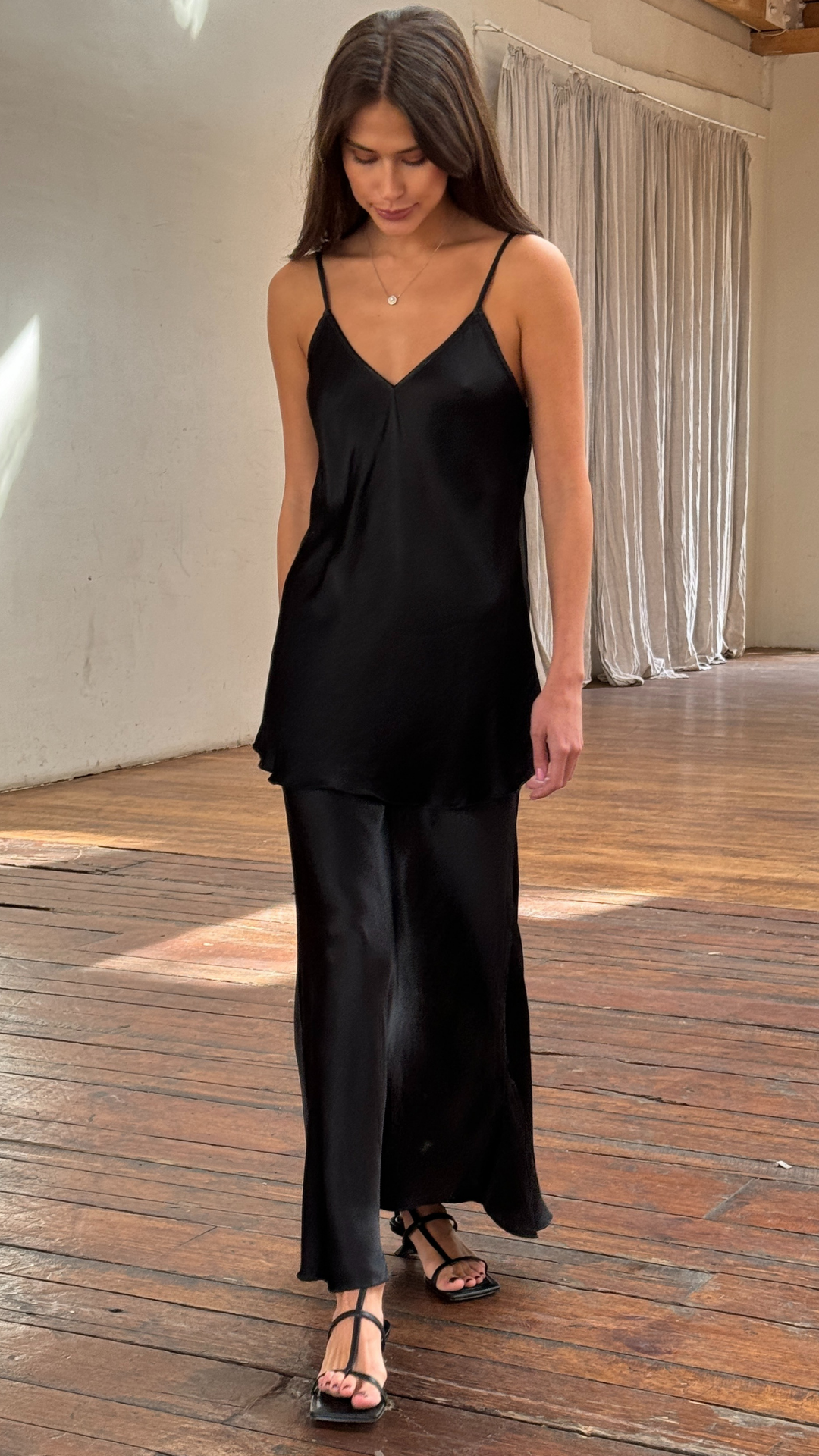 Sasha Satin Set - Black