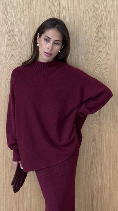 Alma Sweater - Dark Cherry