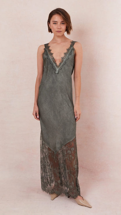 Solange Slip Dress- Khaki