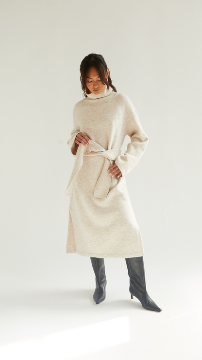 Abbie Knitted Dress - Sand