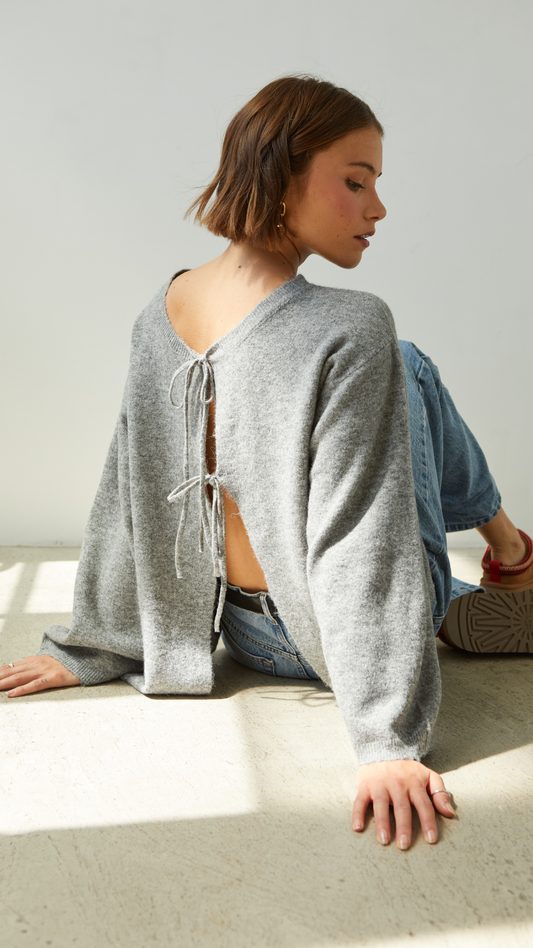 Erin Reversible Sweater - Grey