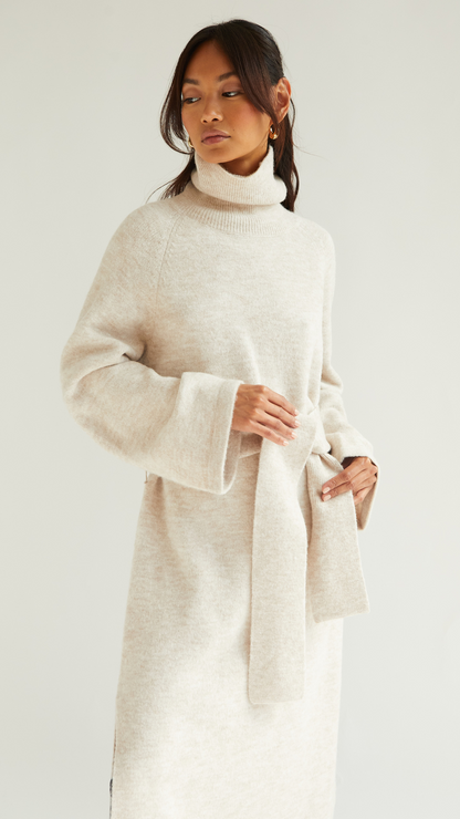 Abbie Knitted Dress - Sand
