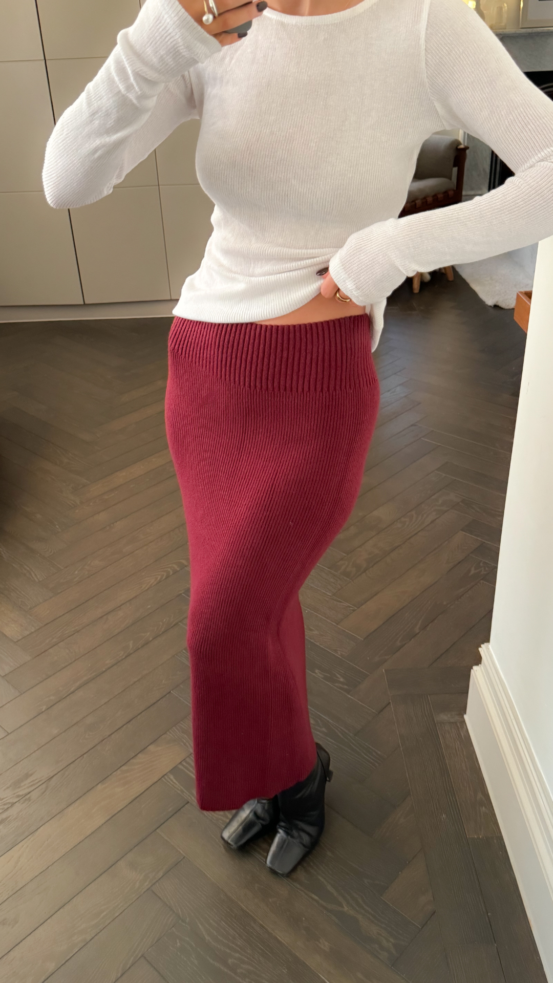 Alma Pencil Skirt - Dark Cherry