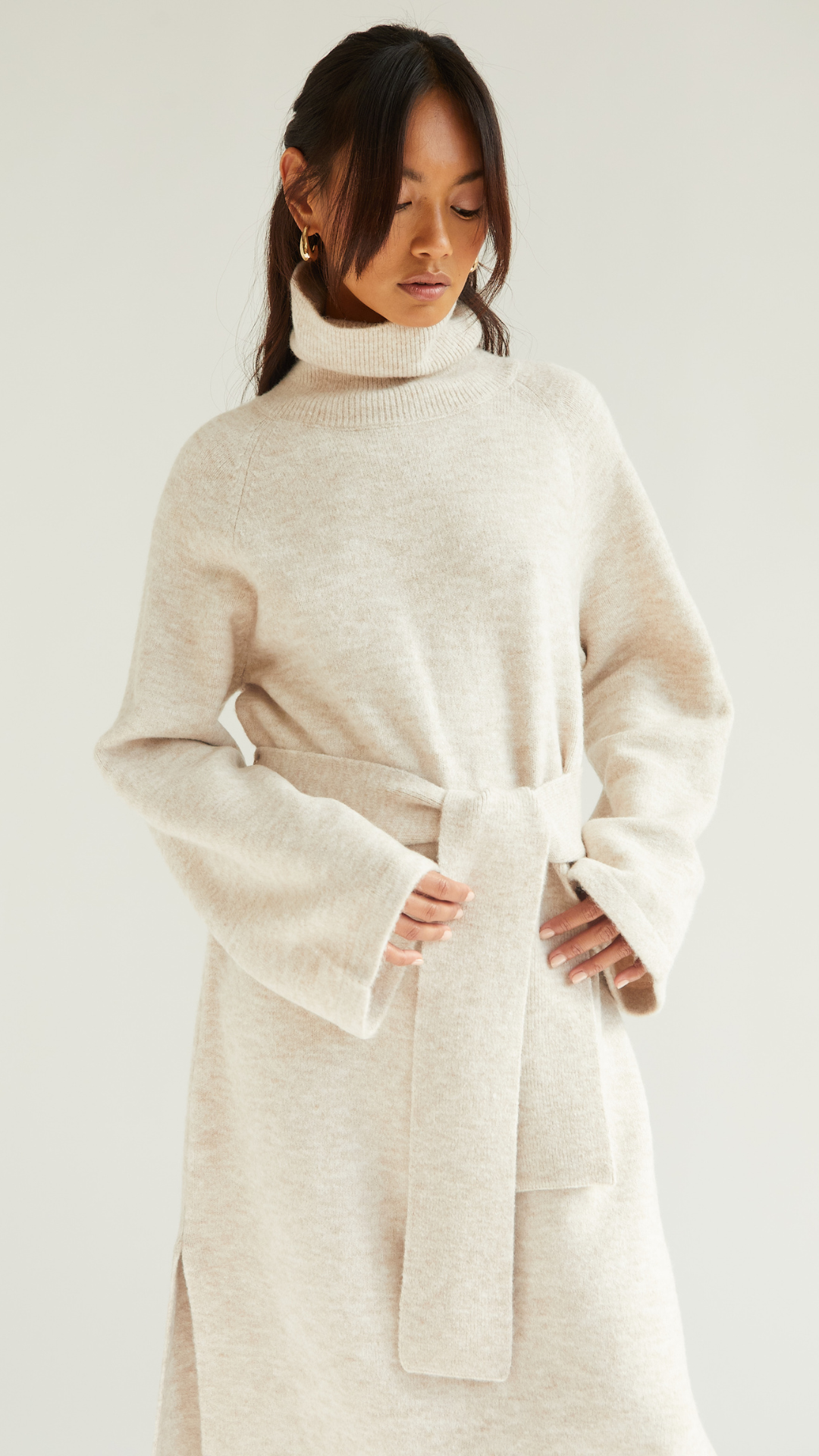 Abbie Knitted Dress - Sand