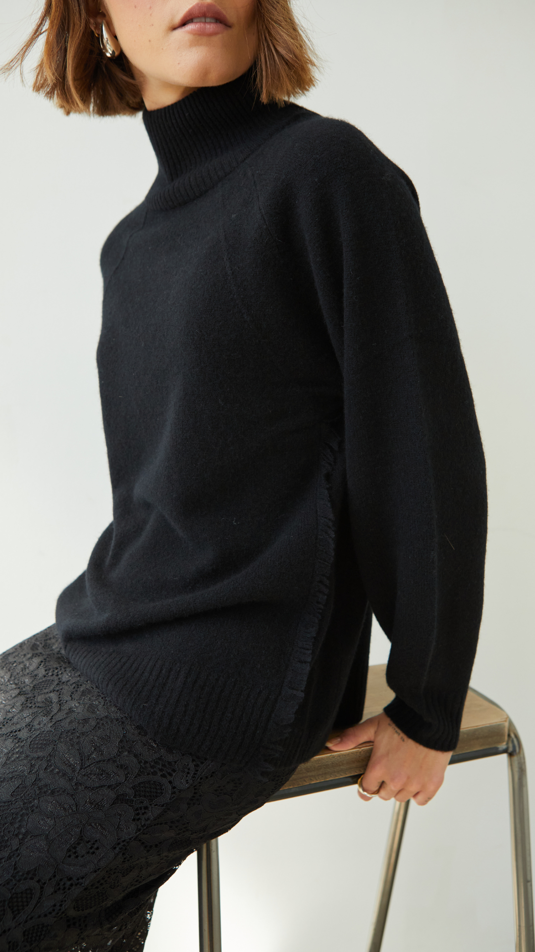 Cian Cashmere Sweater - Black