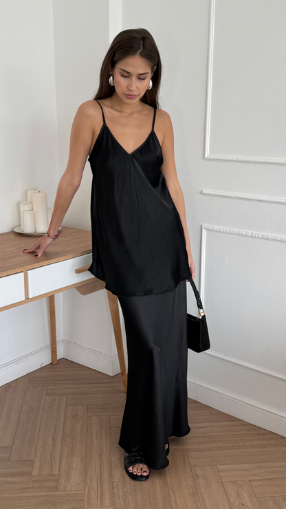 Sasha Satin Set - Black