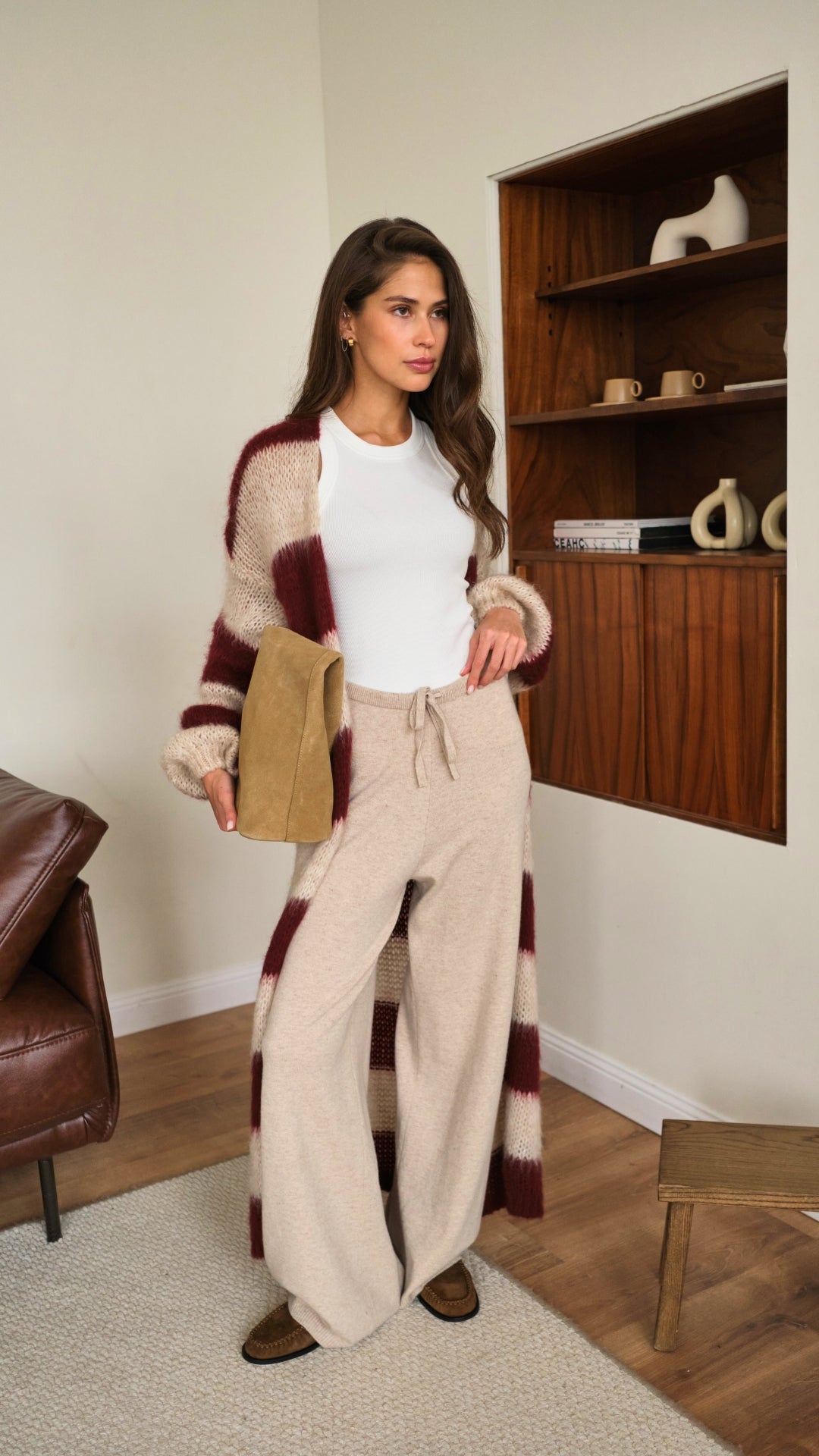 Kay Cardigan - Ruby Beige Stripes