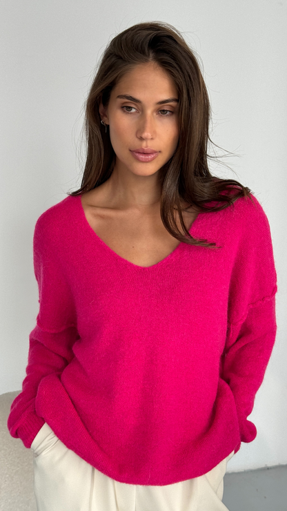 Hailey Sweater - Fuchsia
