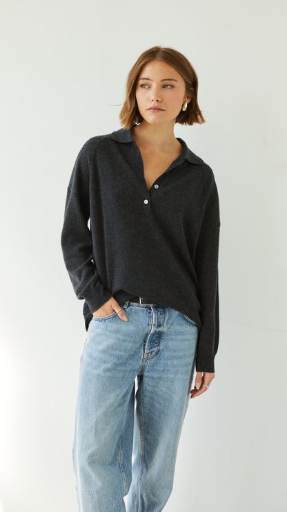Caprice Cashmere Sweater - Dark Grey
