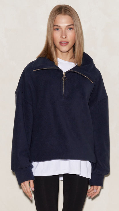 Sophie Half Zip Sweater - Navy