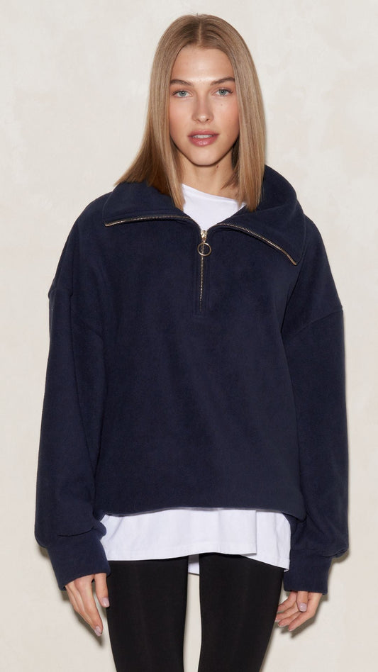 Sophie Half Zip Sweater - Navy