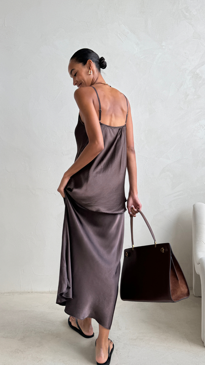 Sasha Satin Set - Dark Espresso