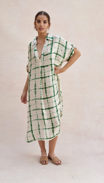 Marina Dress - Green Batik Print