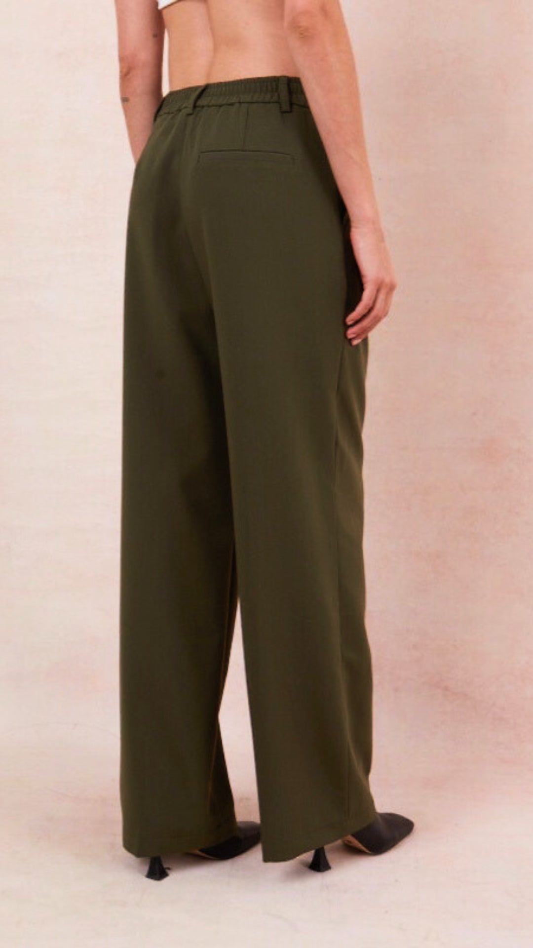 Nelly Crepe Trousers - Khaki